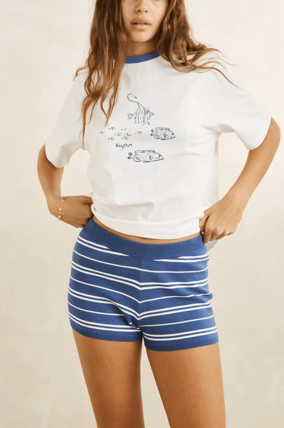 Rhythm Vista Stripe Knit Short - Dark Blue