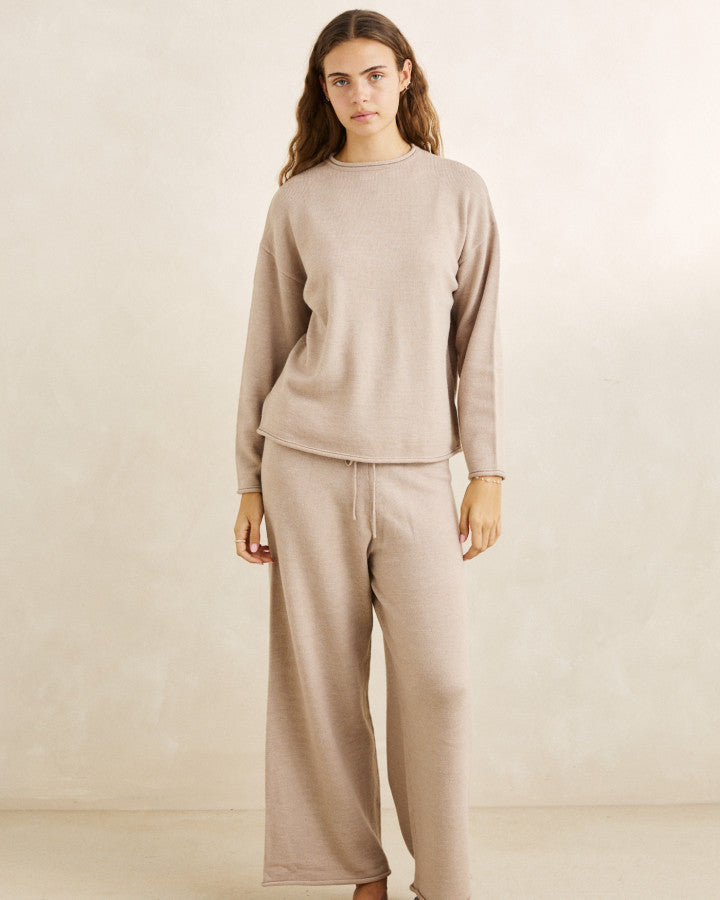 Rhythm Willa Rolled Neck Sweater - Taupe