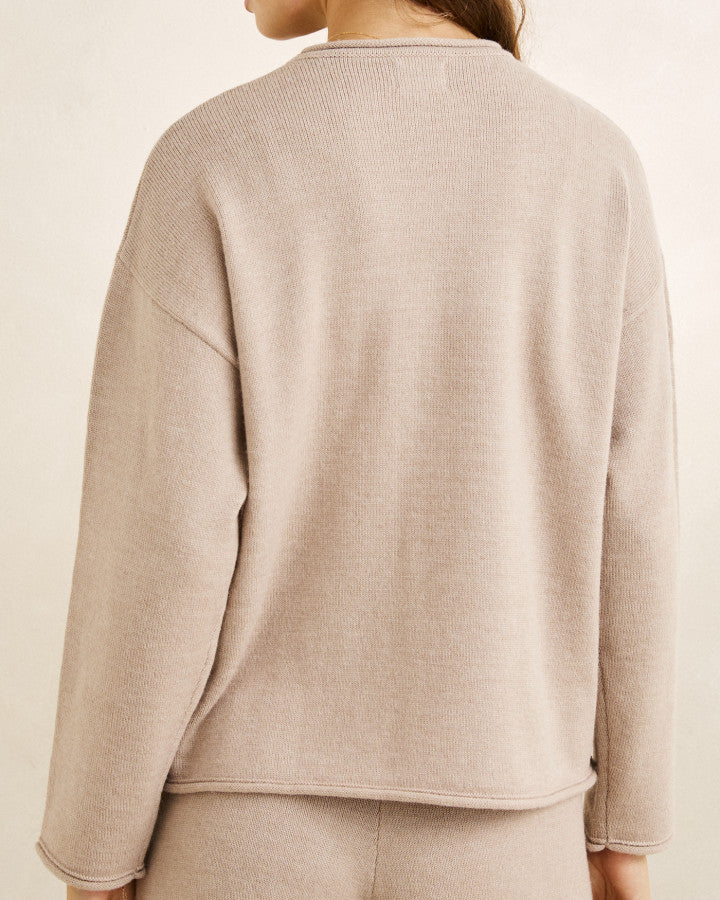 Rhythm Willa Rolled Neck Sweater - Taupe