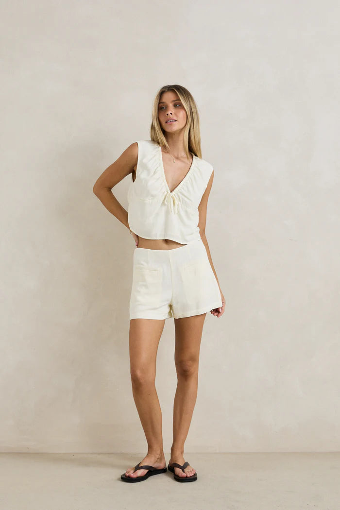 Rhythm Del Rio Gathered Top - White
