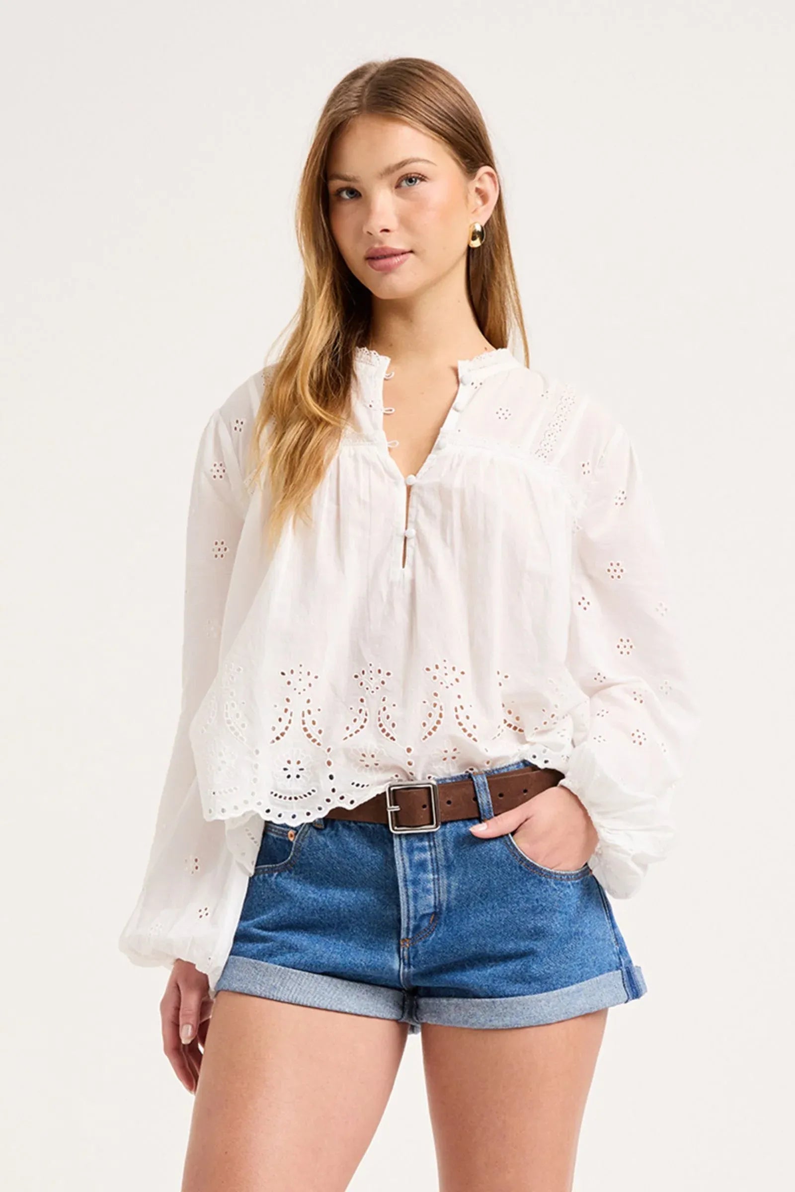 Rollas Darling Voile Blouse - White