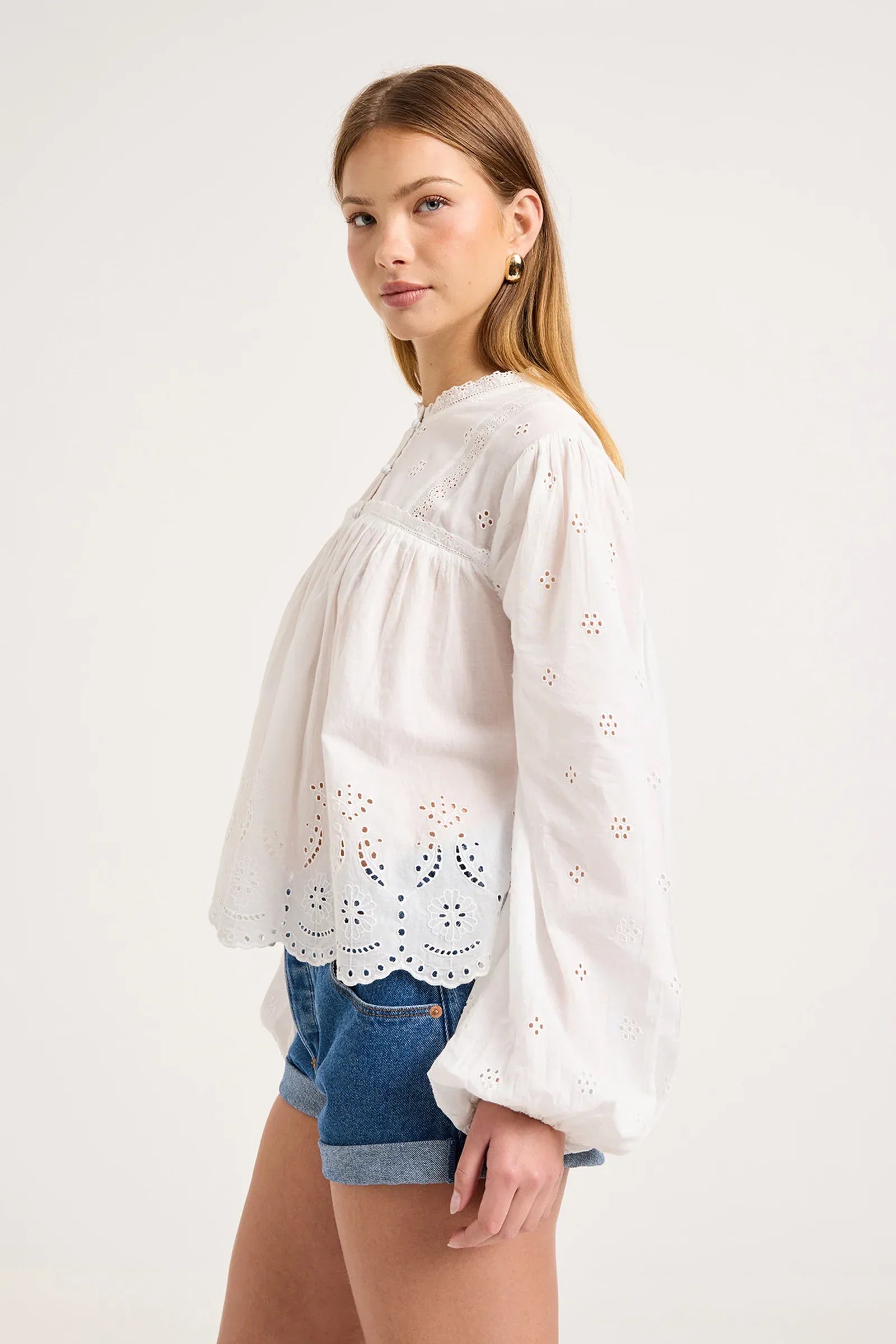 Rollas Darling Voile Blouse - White