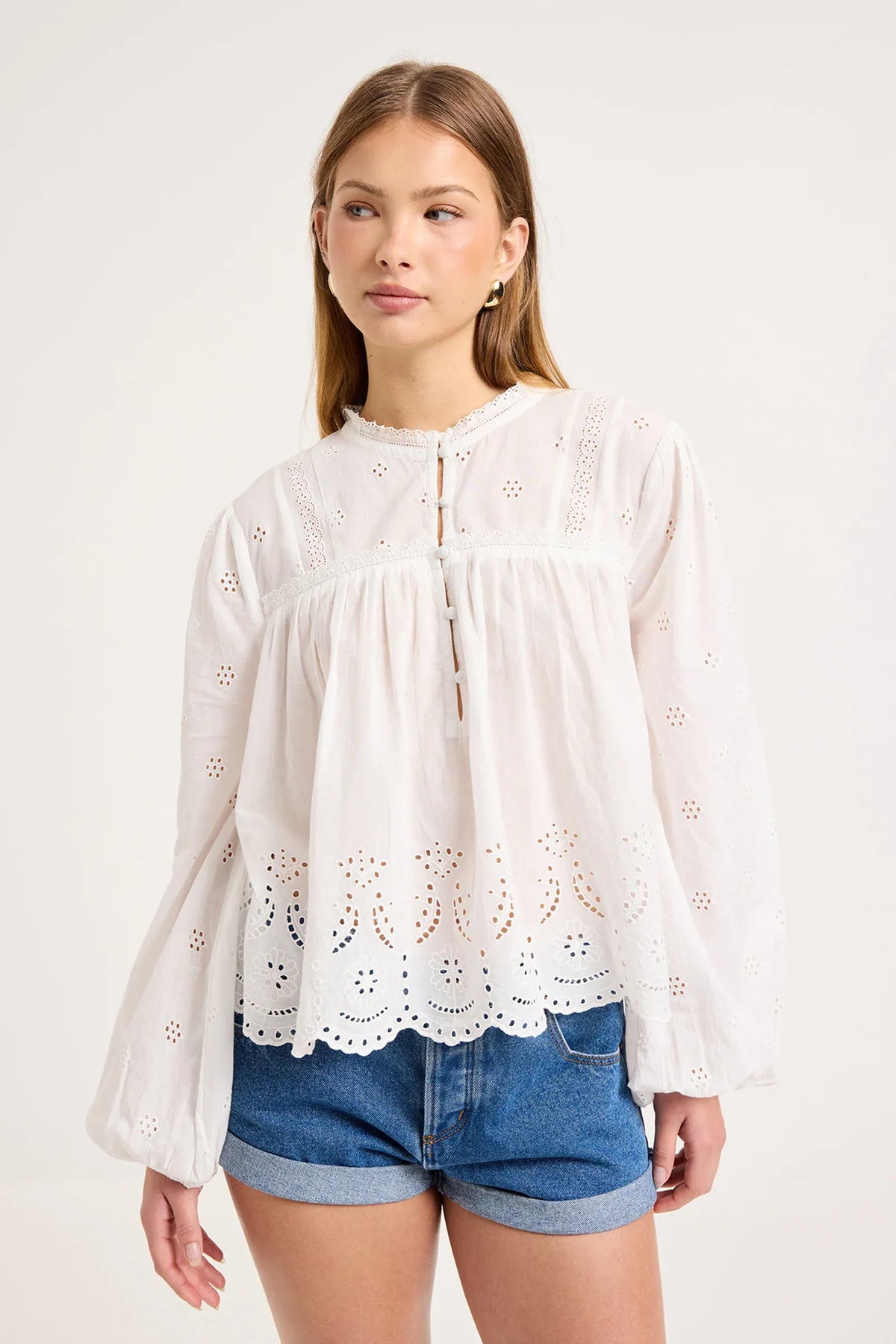 Rollas Darling Voile Blouse - White