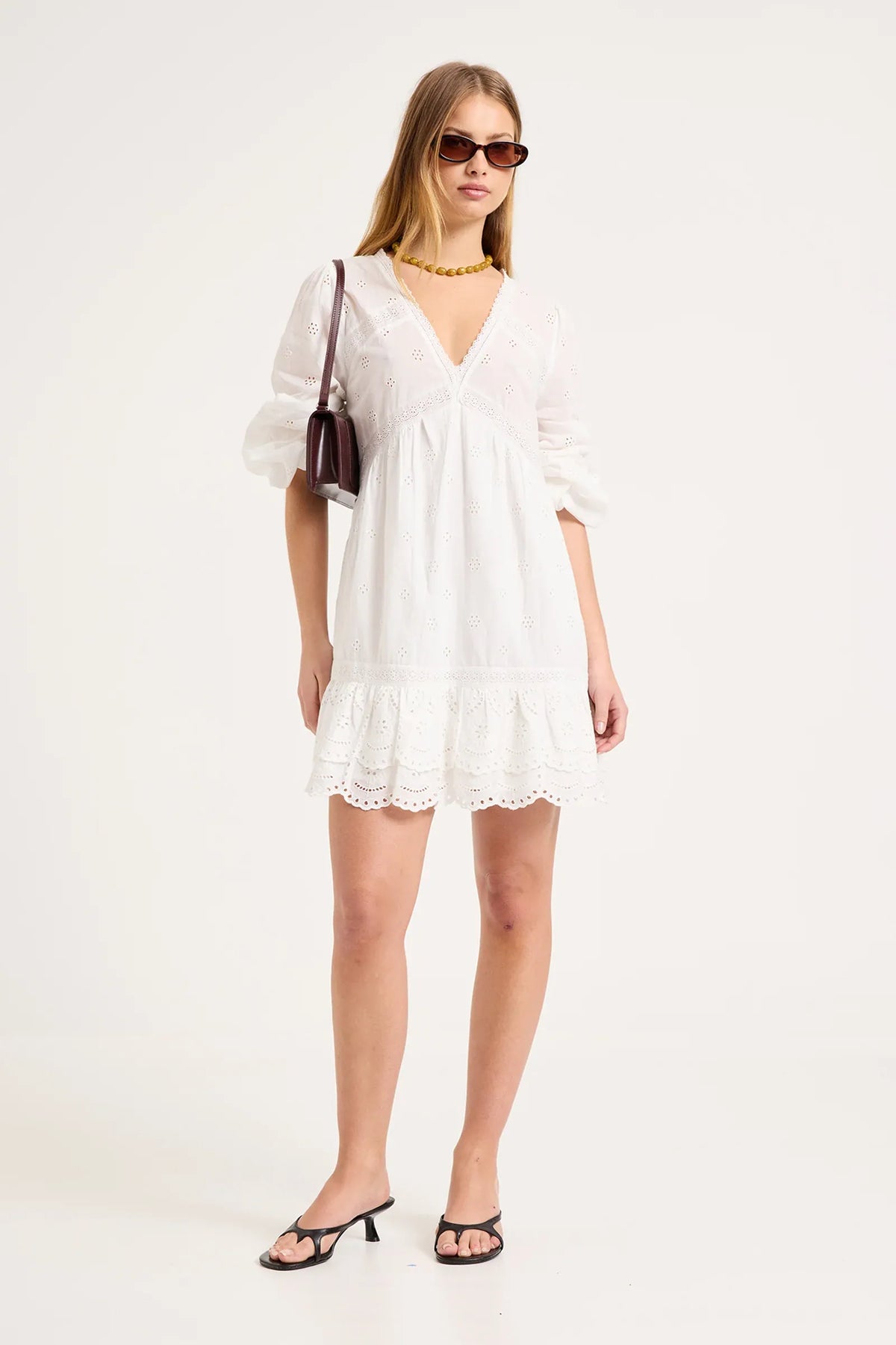 Rollas Maeve Voile Dress - White