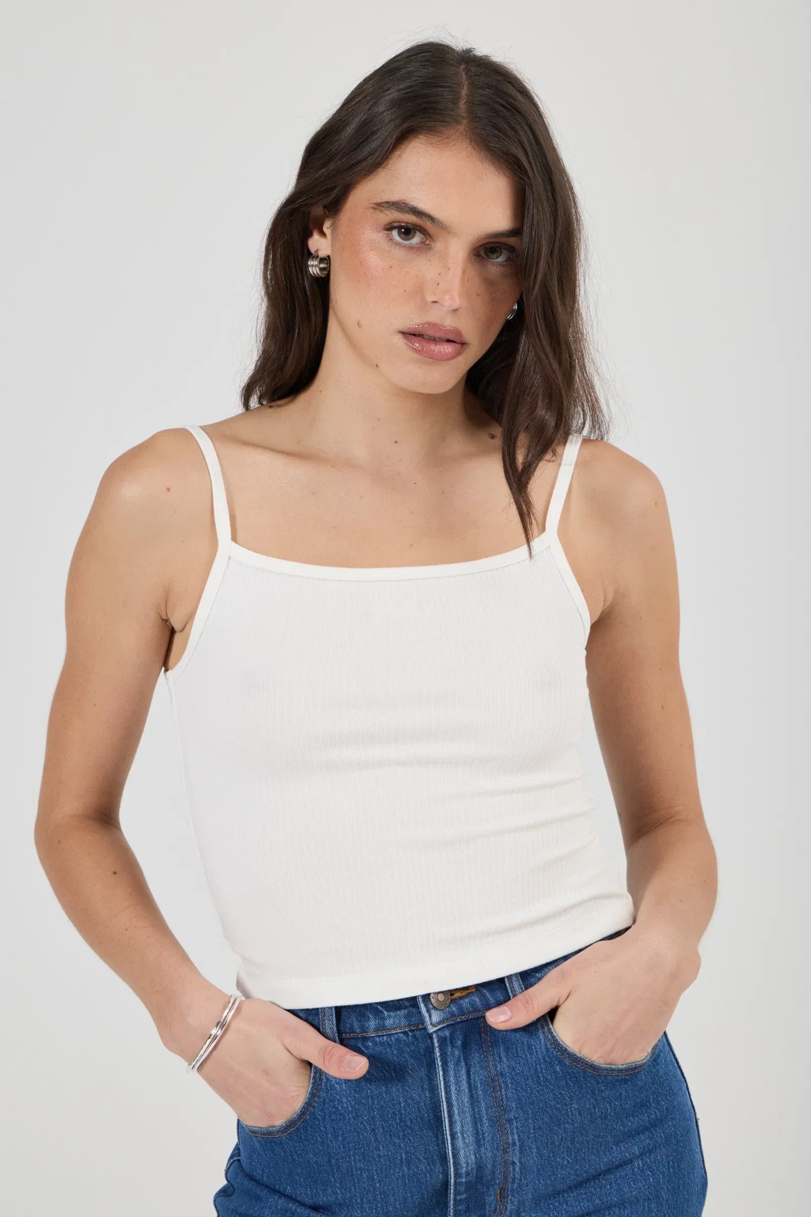Rollas Pointe Rib Tank - White