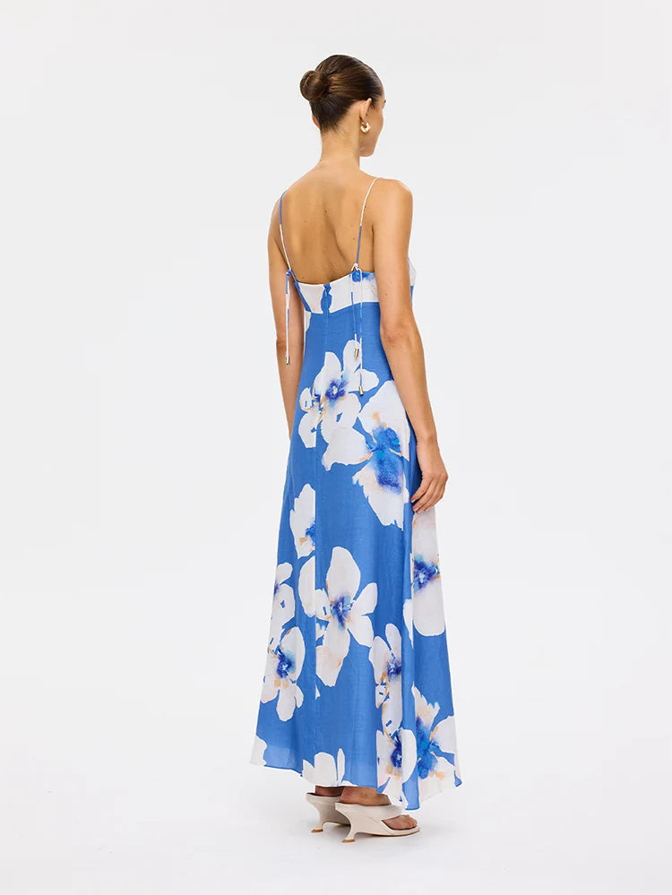 Kivari Rowena Strappy Maxi Dress - Blue
