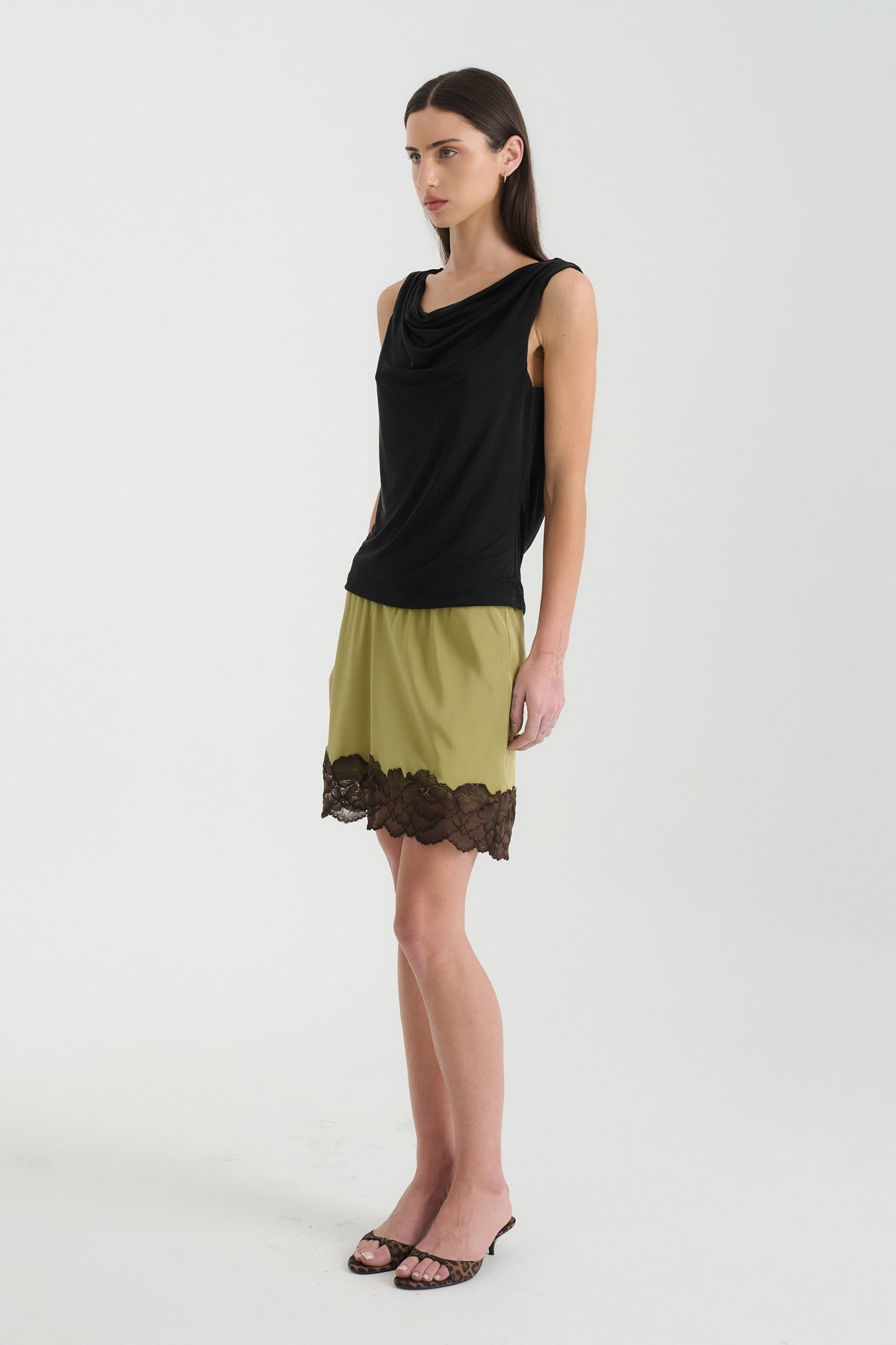 Rowie Marina Silk Mini Skirt - Pistachio