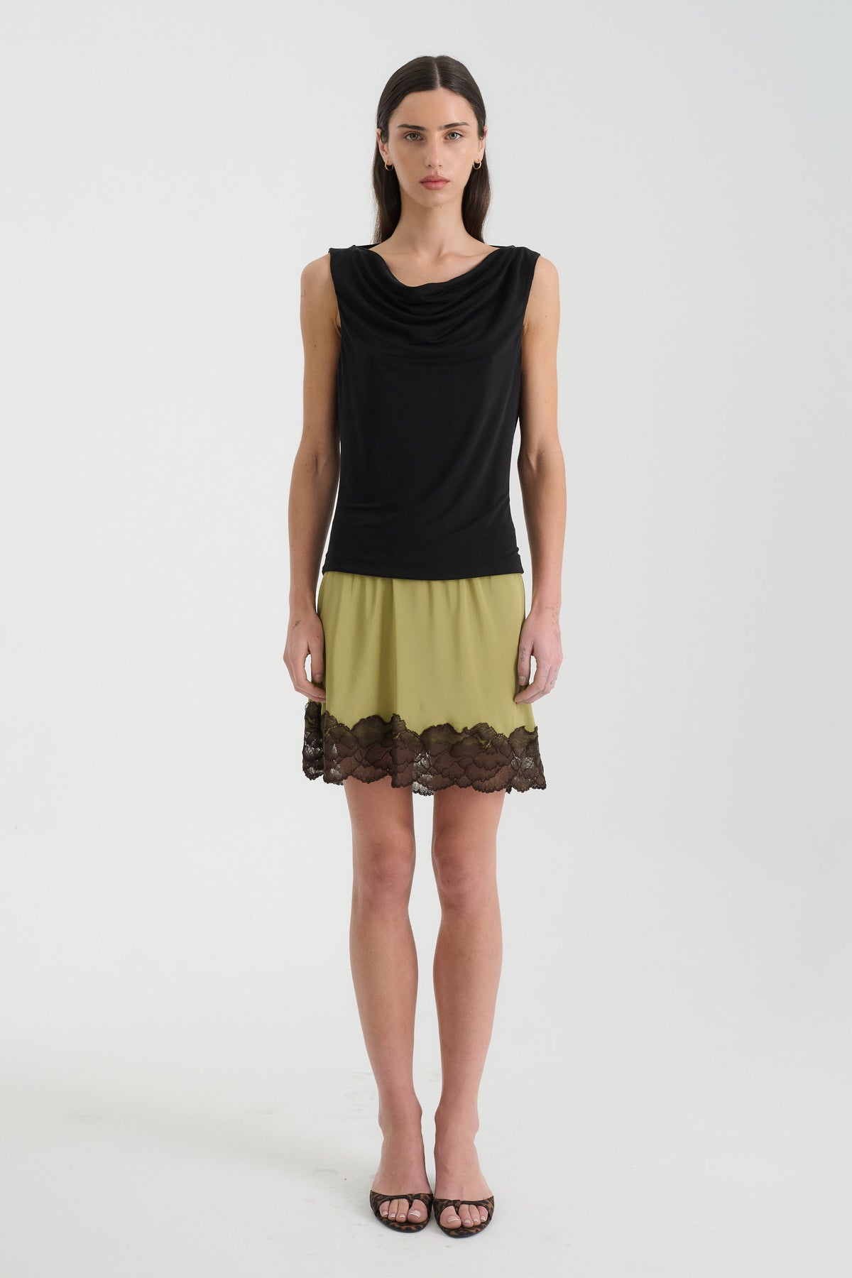 Rowie Marina Silk Mini Skirt - Pistachio