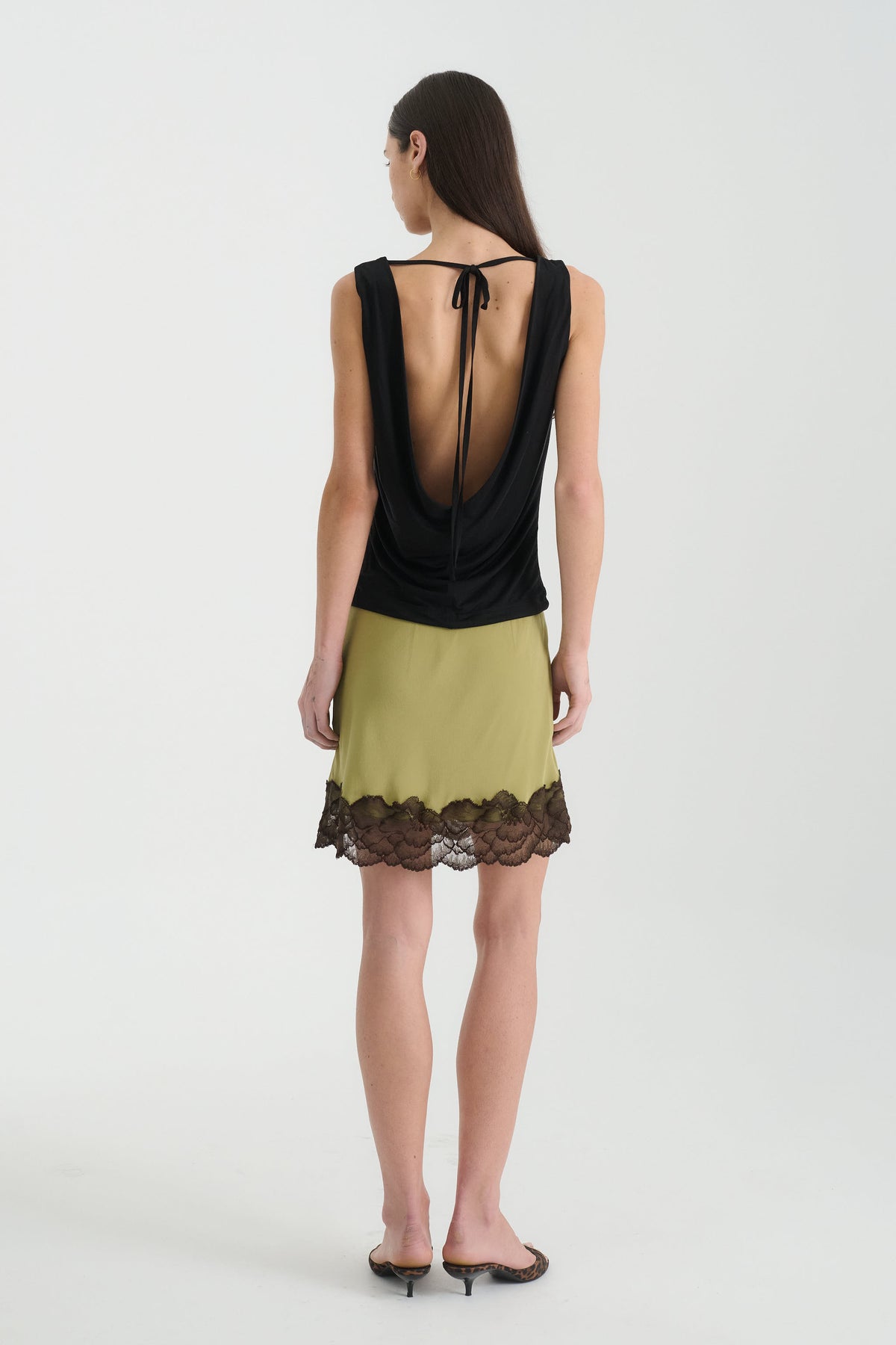 Rowie Marina Silk Mini Skirt - Pistachio