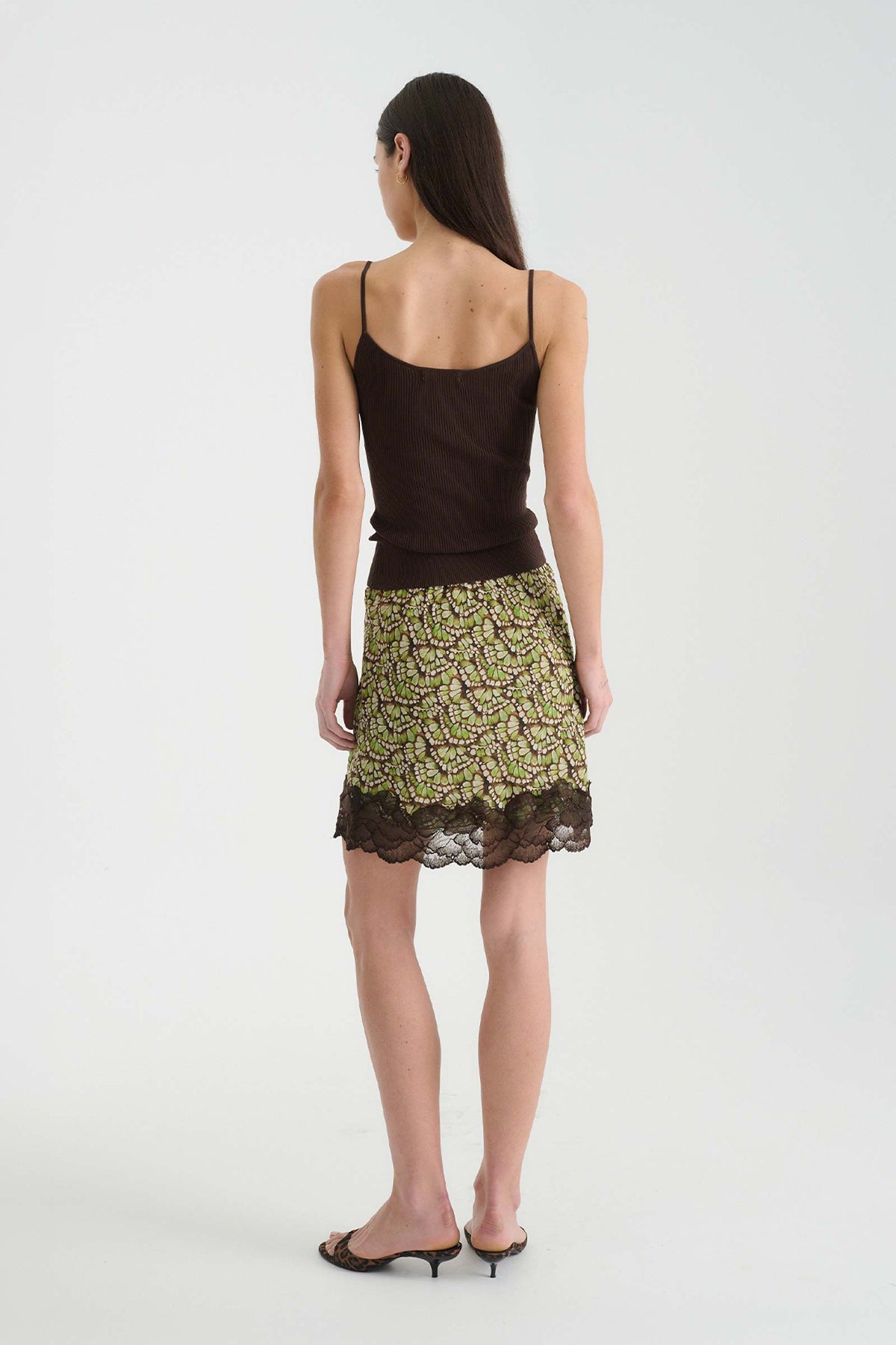 Rowie Marina Silk Mini Skirt - Pistachio
