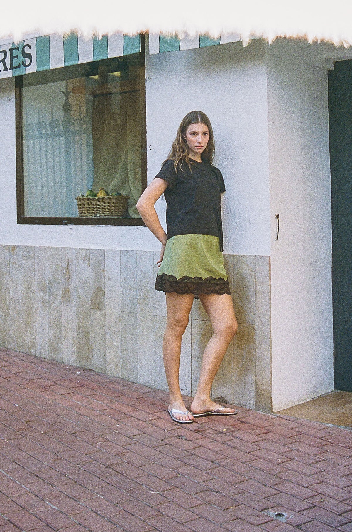Rowie Marina Silk Mini Skirt - Pistachio