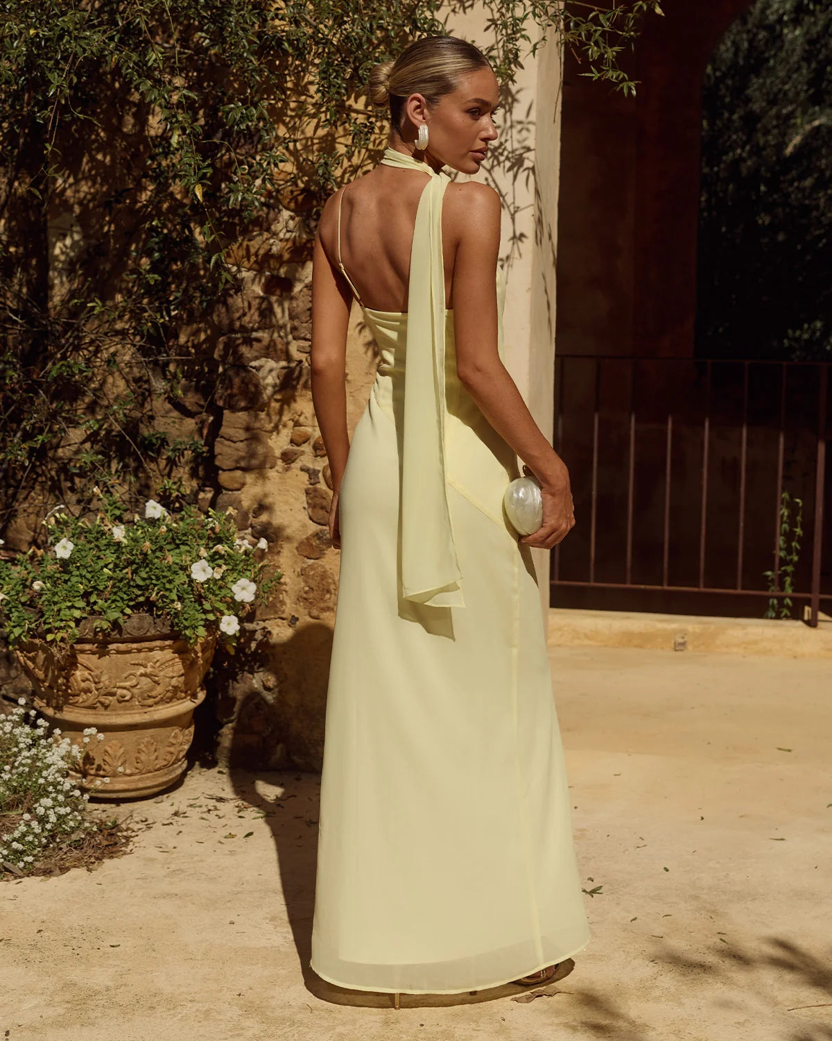 Runaway The Label Liora Drapped Scarf Maxi Dress - Butter