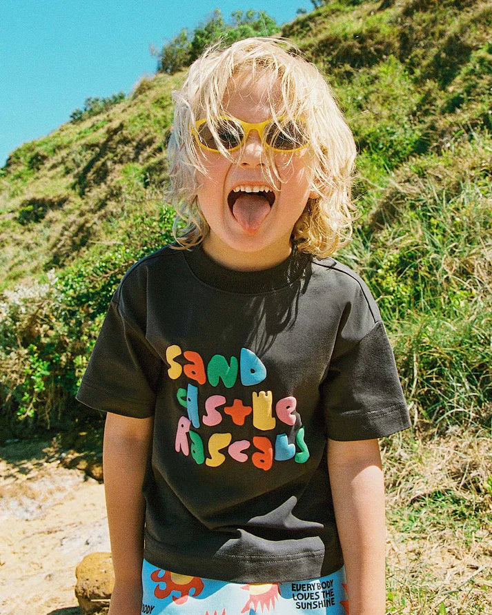 Sandcastle Rascals Boxy Tee - Charcoal