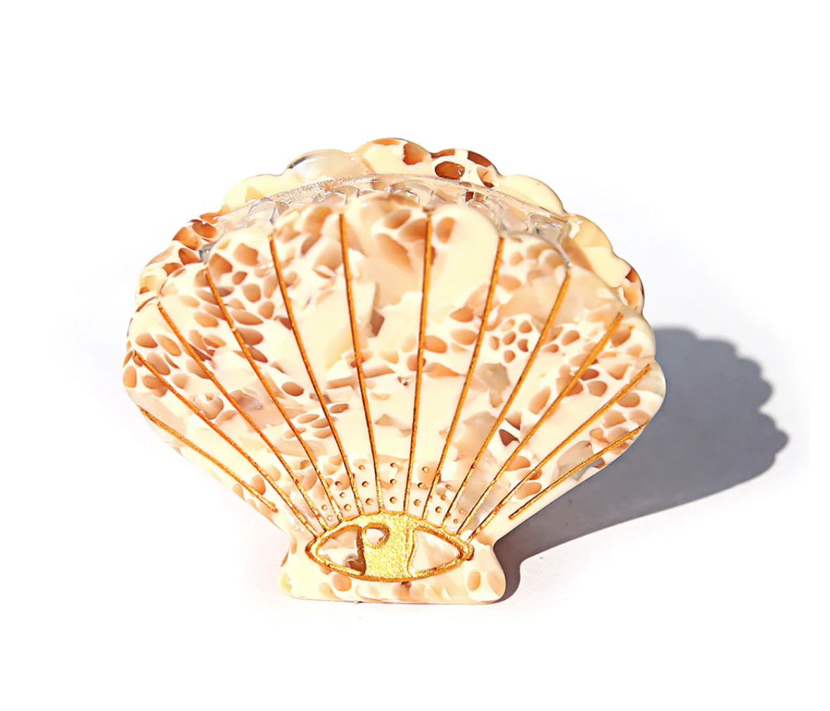 Shell Clip - Honey Terrazzo