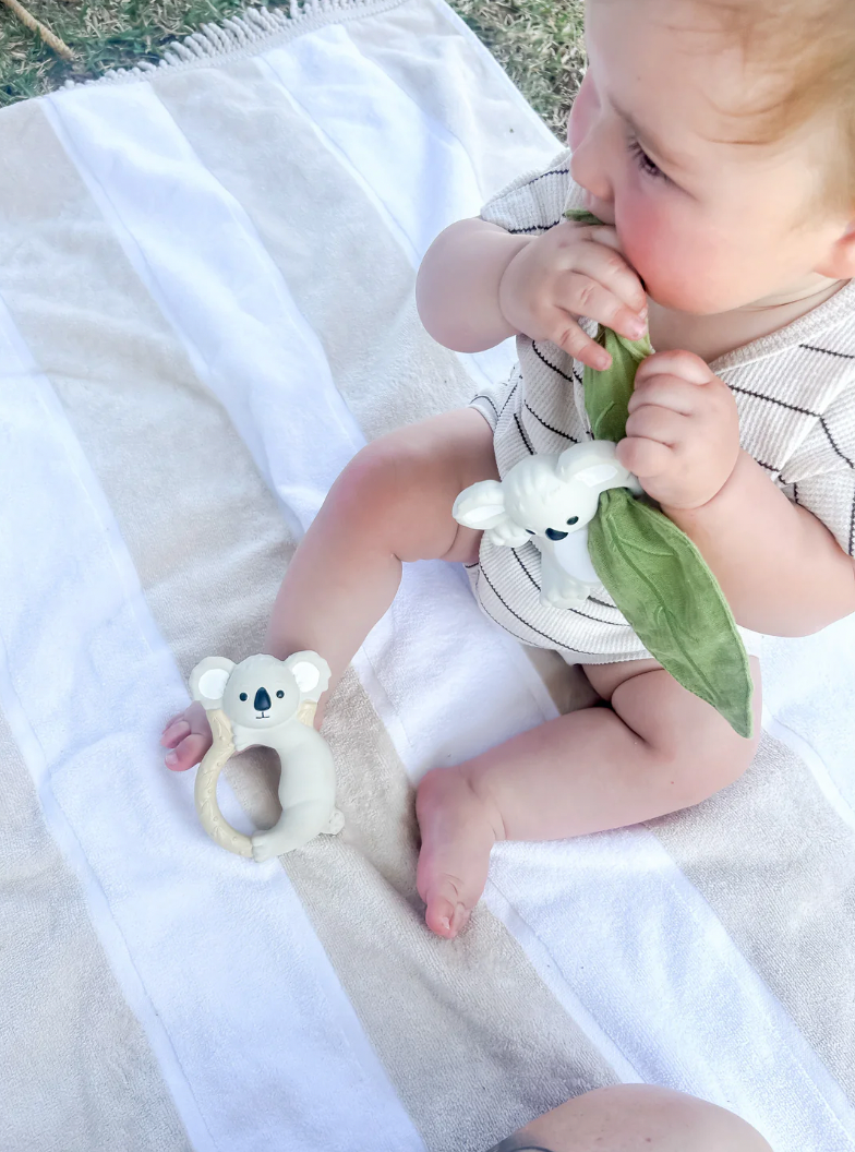 Winnie Parkes Koala Teething Rattle & Scrunch