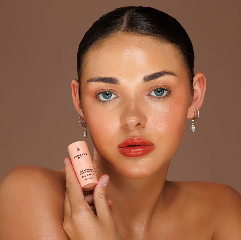 Avocado Zinc SPF 50 Natural Lip & Cheek Tint - Red Earth