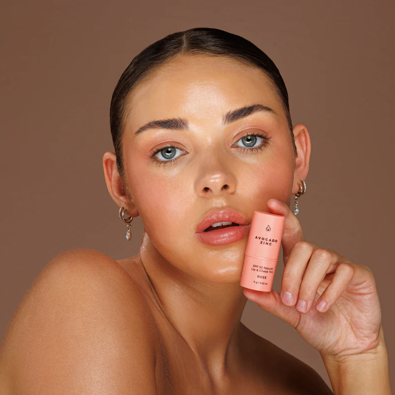SPF 50 Natural Lip & Cheek Tint - Rose