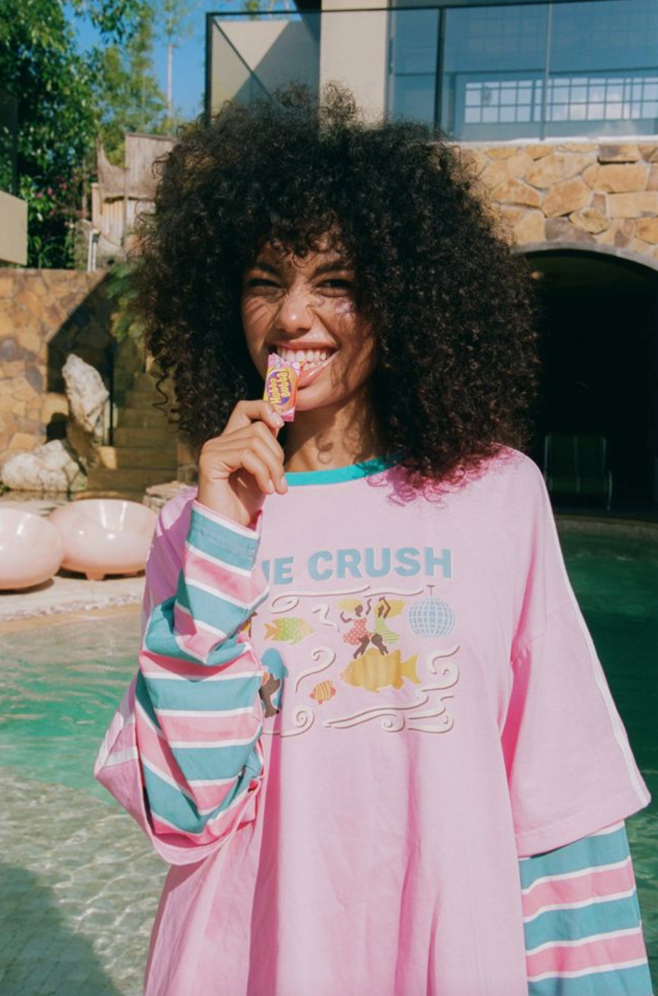 Spicy Dugong Blue Crush Long Sleeve - Pink & Blue