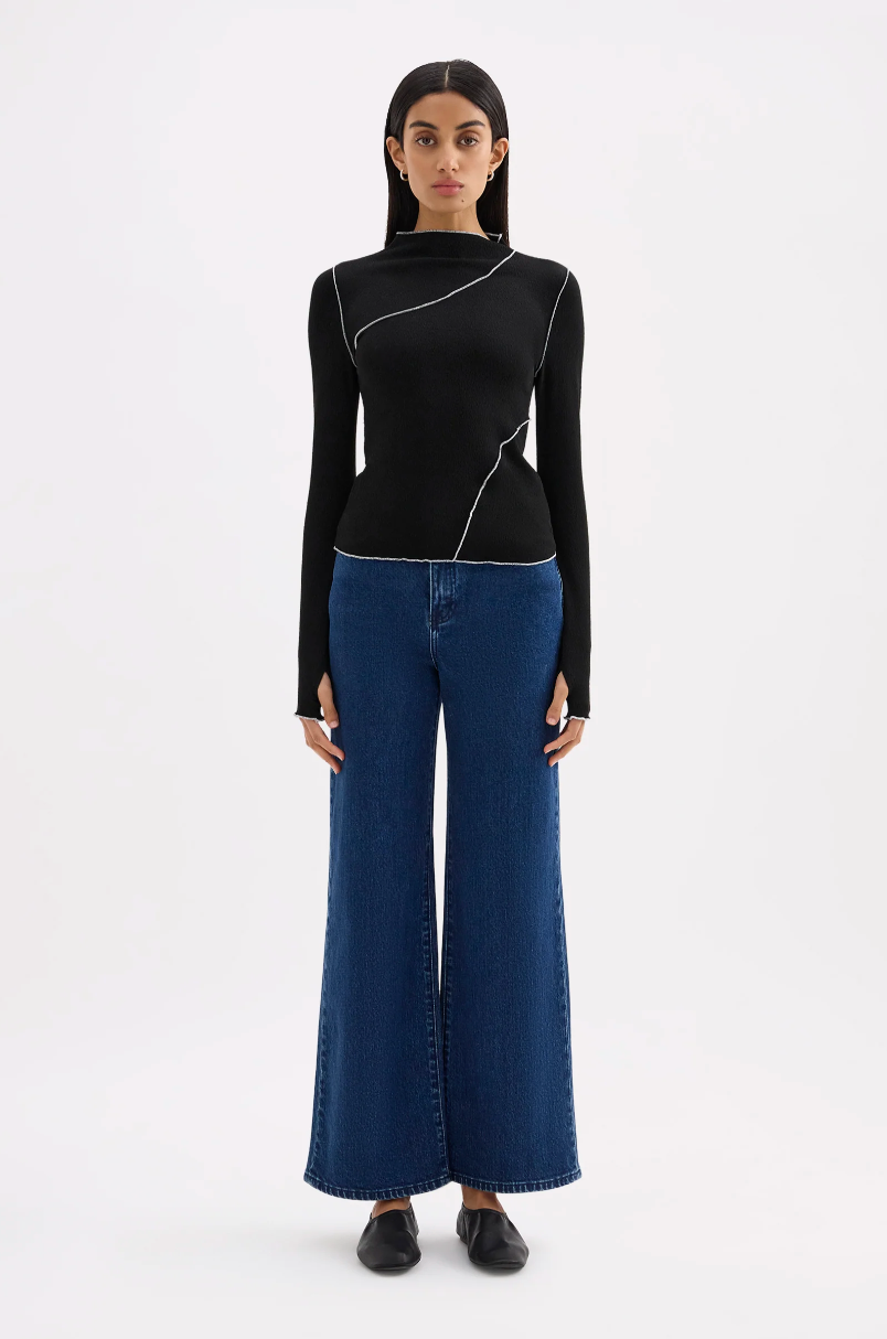Nude Lucy Aslan LS Top - Black
