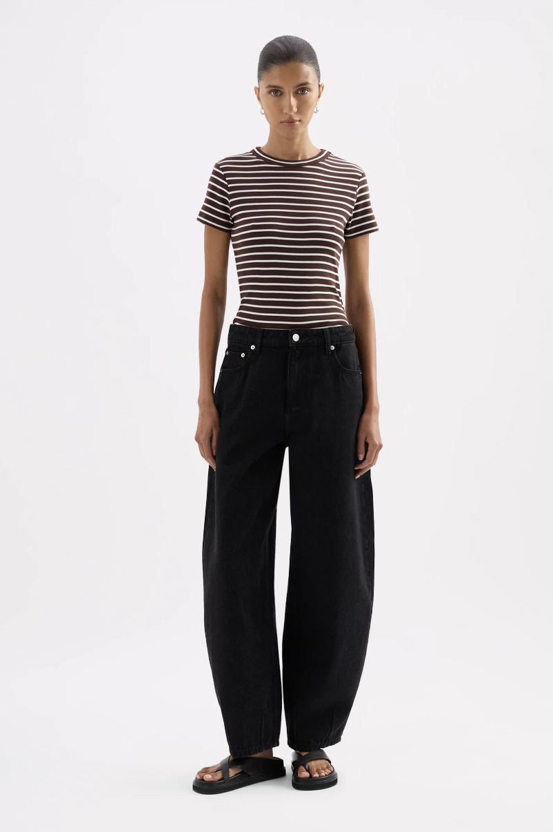 Nude Lucy Organic Baby Tee - Chocolate Stripe