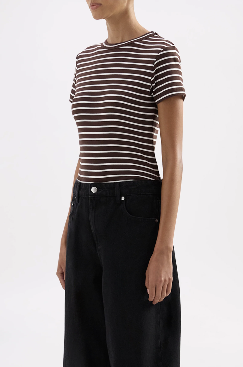 Nude Lucy Organic Baby Tee - Chocolate Stripe