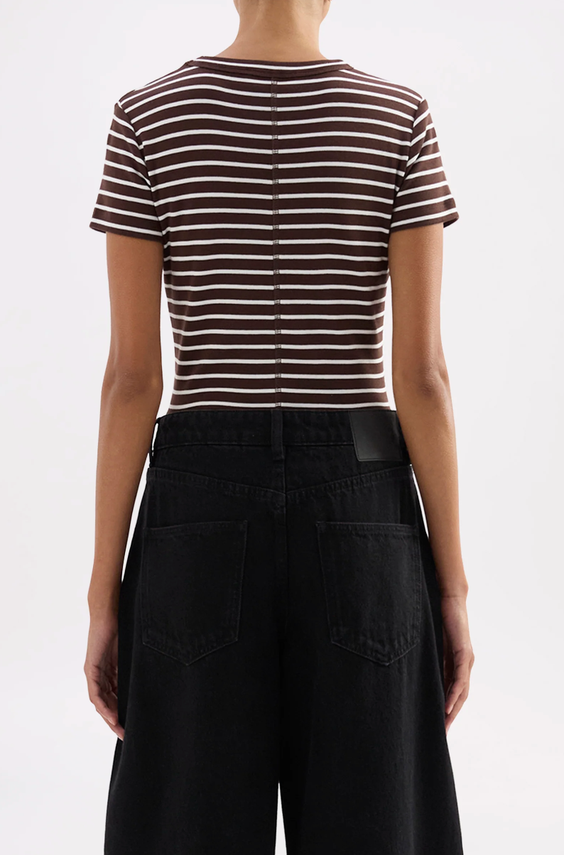 Nude Lucy Organic Baby Tee - Chocolate Stripe