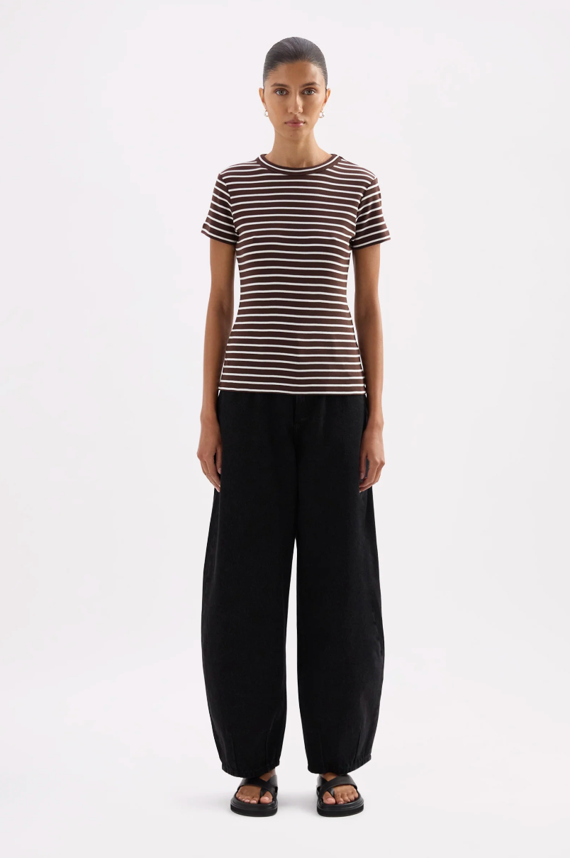 Nude Lucy Organic Baby Tee - Chocolate Stripe