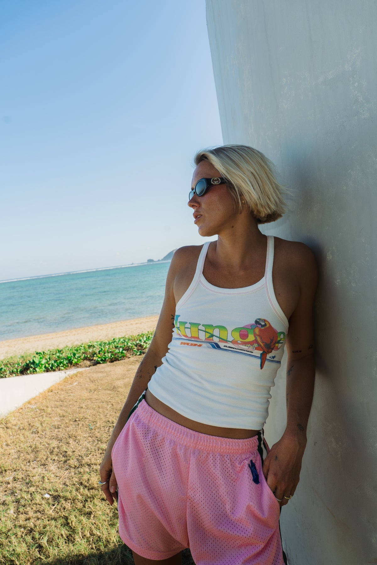 Sea Street Jungle Singlet - Salt