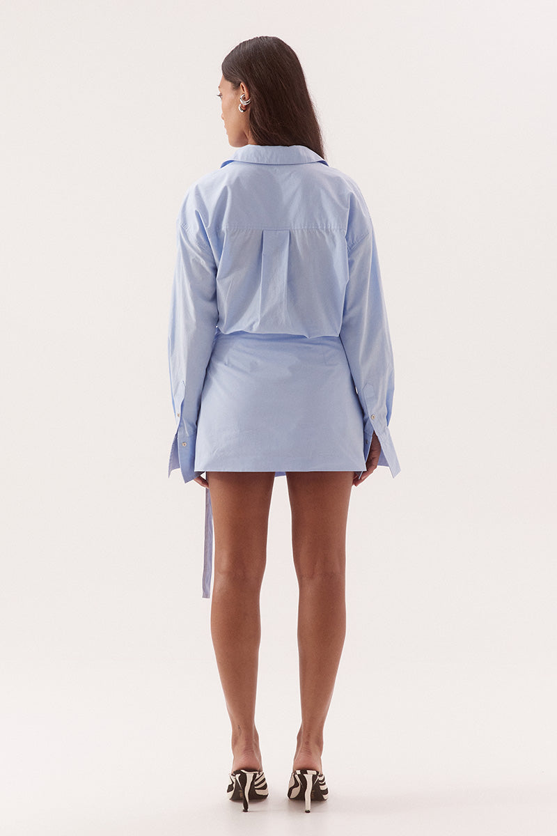 Sovere Blume Combo Shirt Dress - Blue