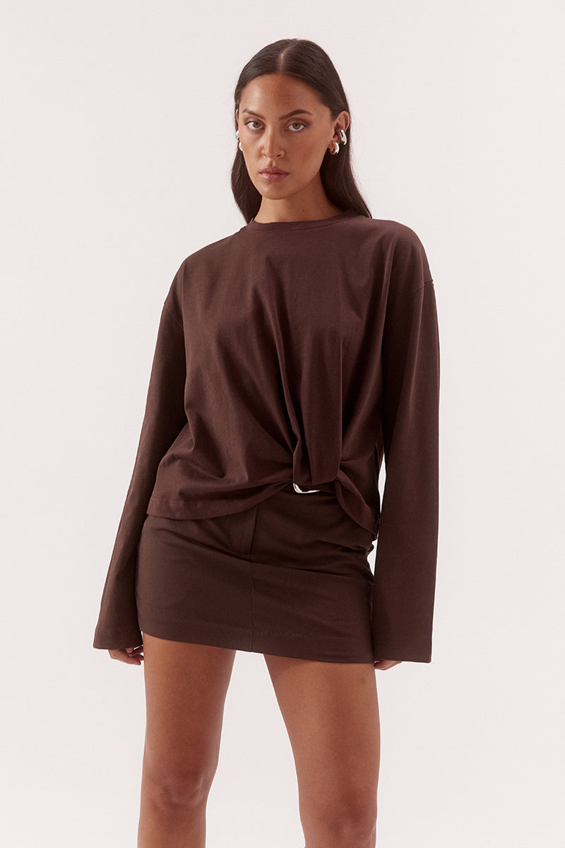 Sovere Izel Long Sleeve Top - Espresso