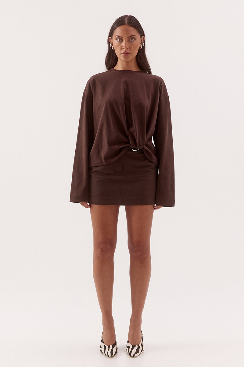 Sovere Izel Long Sleeve Top - Espresso