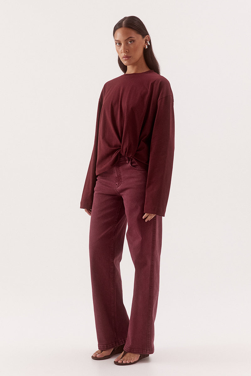 Sovere Izel Long Sleeve Top - Vino