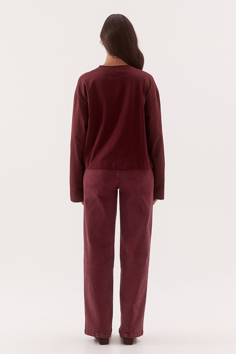 Sovere Izel Long Sleeve Top - Vino
