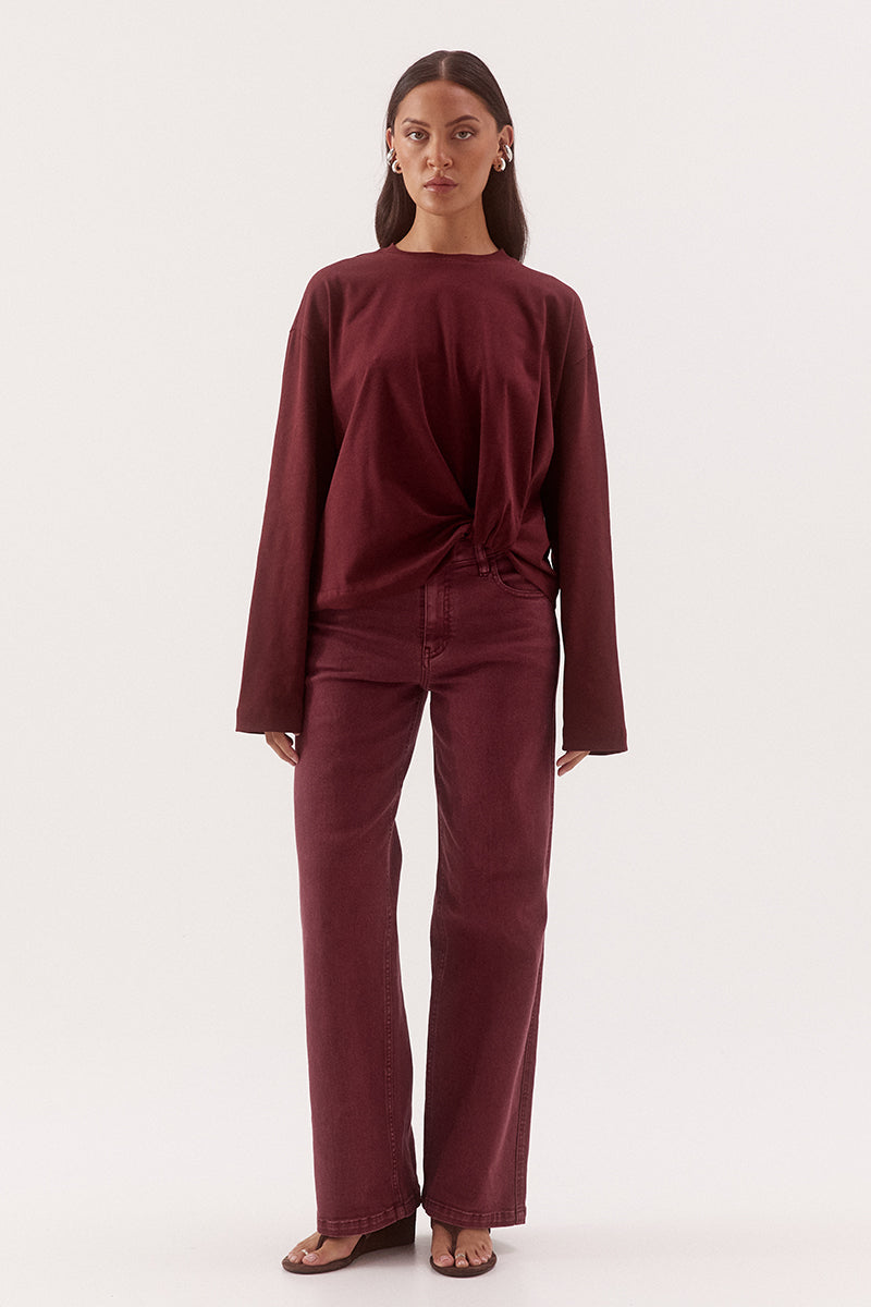 Sovere Izel Long Sleeve Top - Vino
