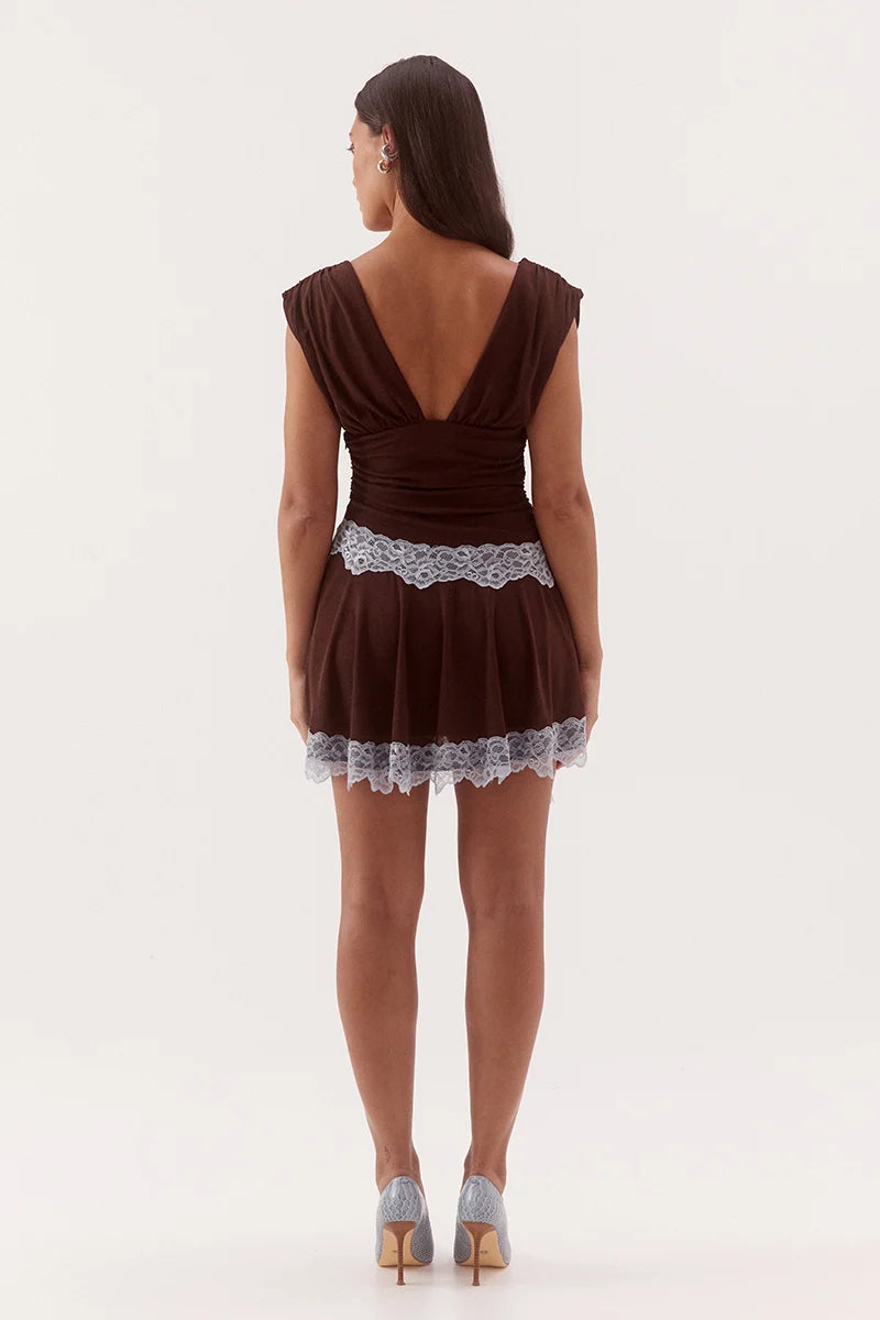 Sovere Studio Harlow Mini Dress - Choc/Sky