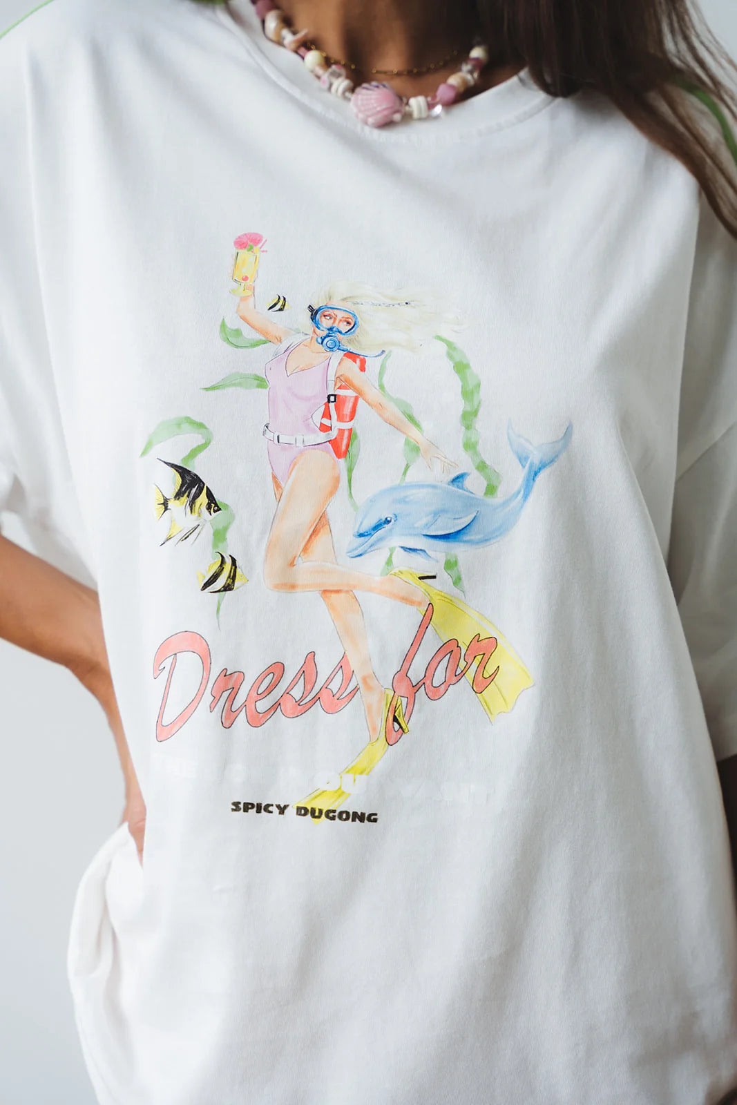 Spicy Dugong Spicy Dress For Tee - White