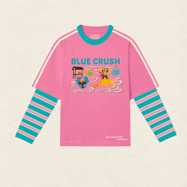Spicy Dugong Blue Crush Long Sleeve - Pink & Blue