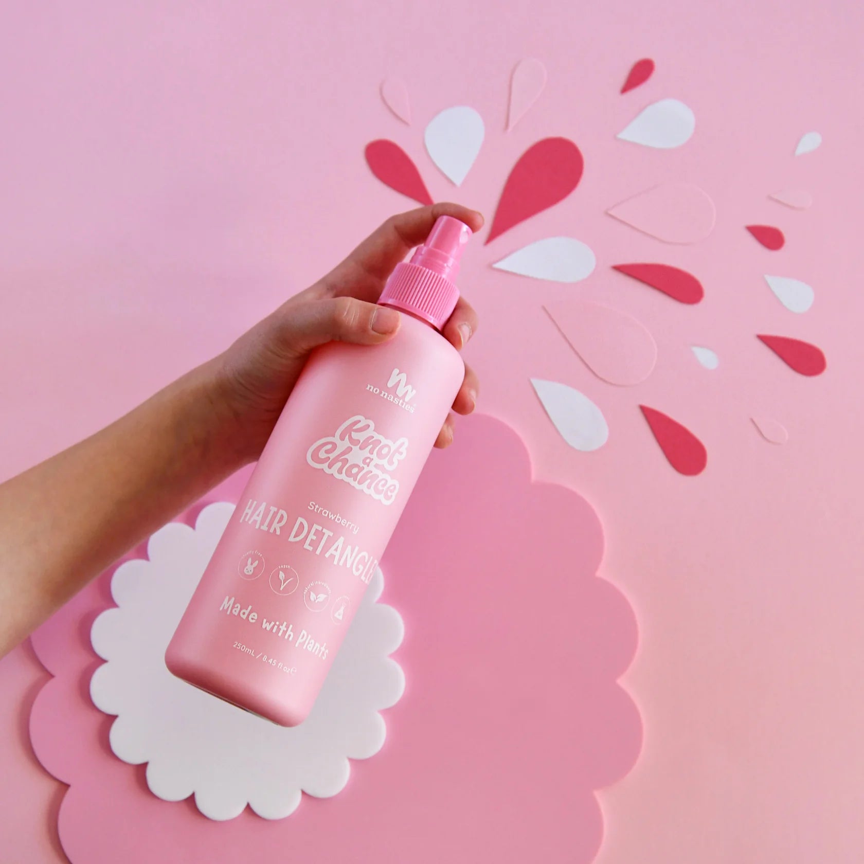 No Nasties Natural Plant Based Hair Detangler - Strawberry