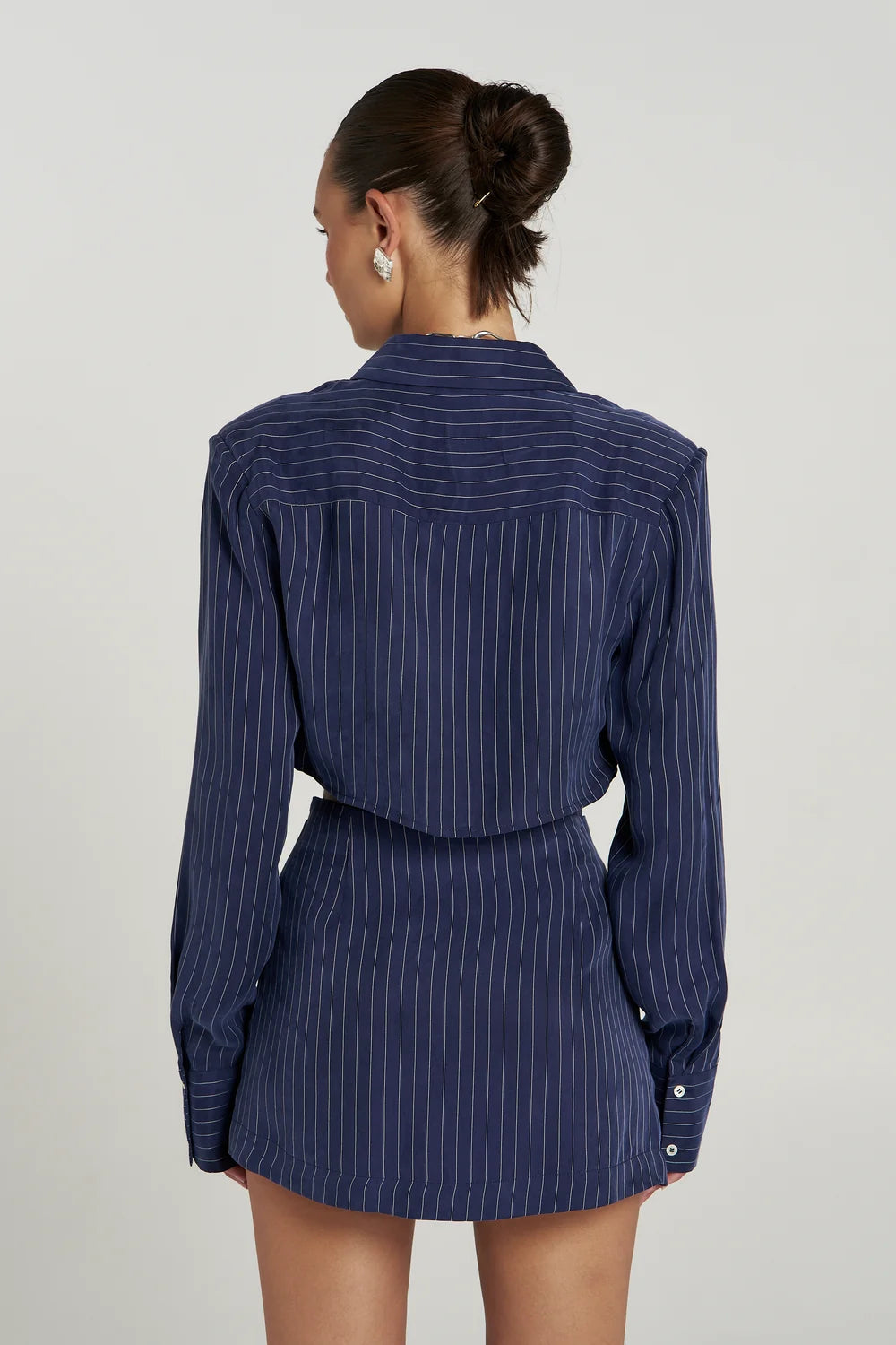 Summi Summi Asym Skort - Navy Pinstripe