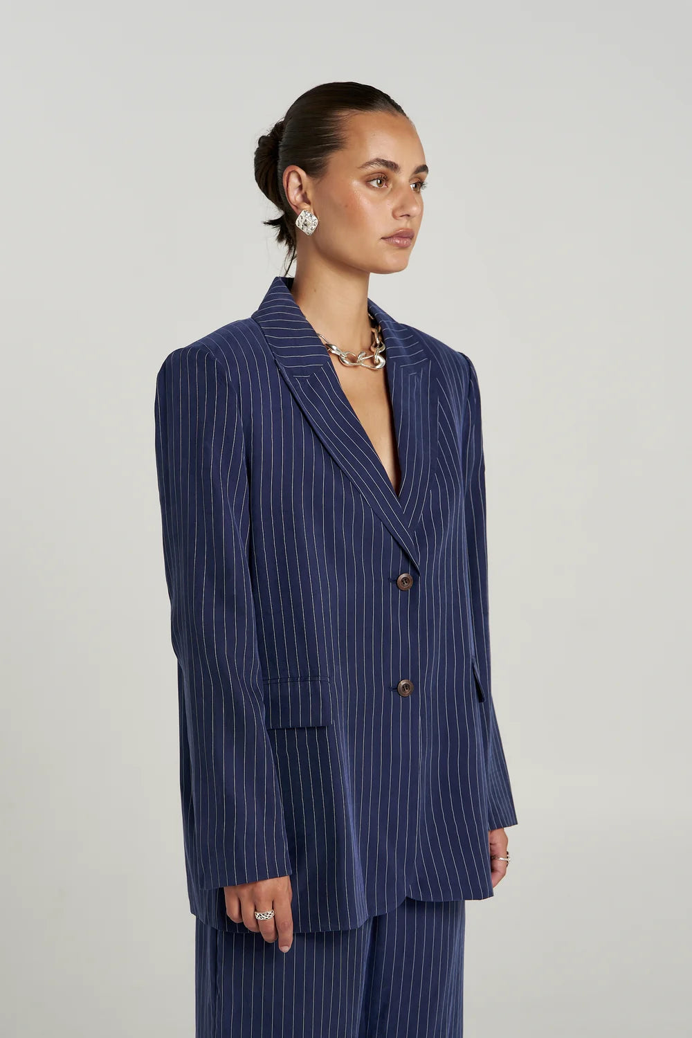 Summi Summi OS Blazer - Navy Pinstripe