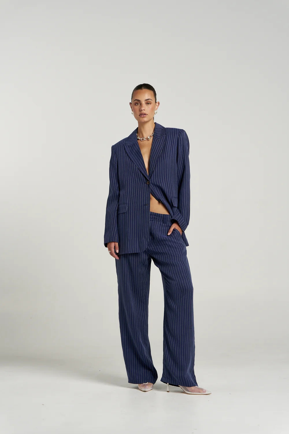Summi Summi OS Blazer - Navy Pinstripe