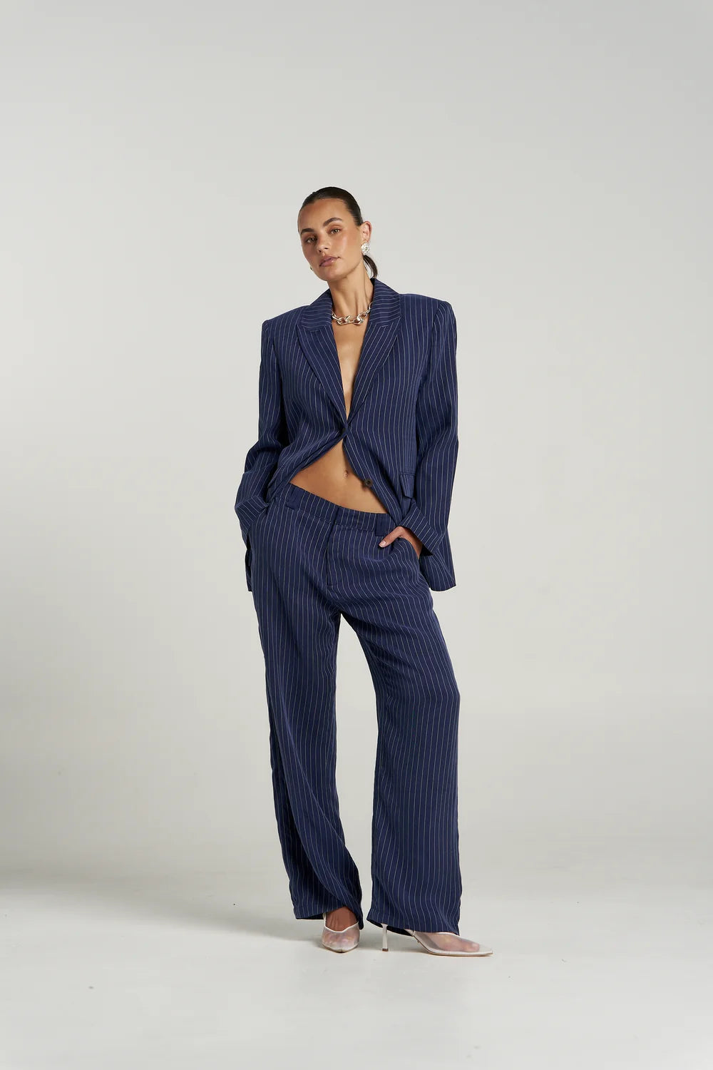 Summi Summi OS Blazer - Navy Pinstripe