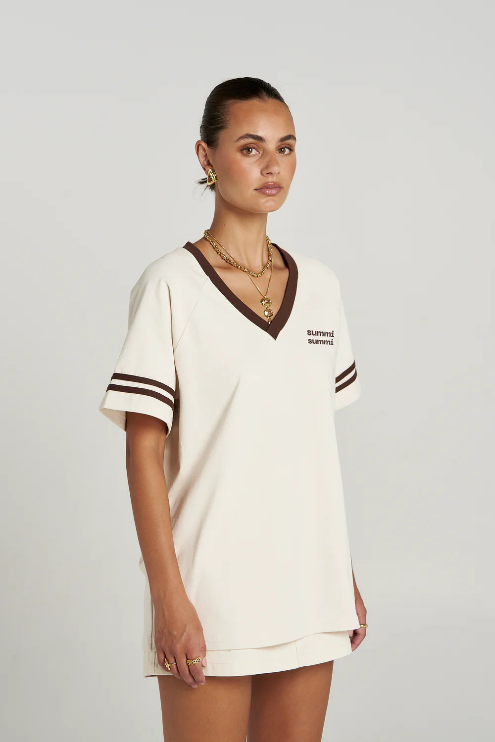 Summi Summi Reverie V Neck - Vanilla/Espresso COMING SOON