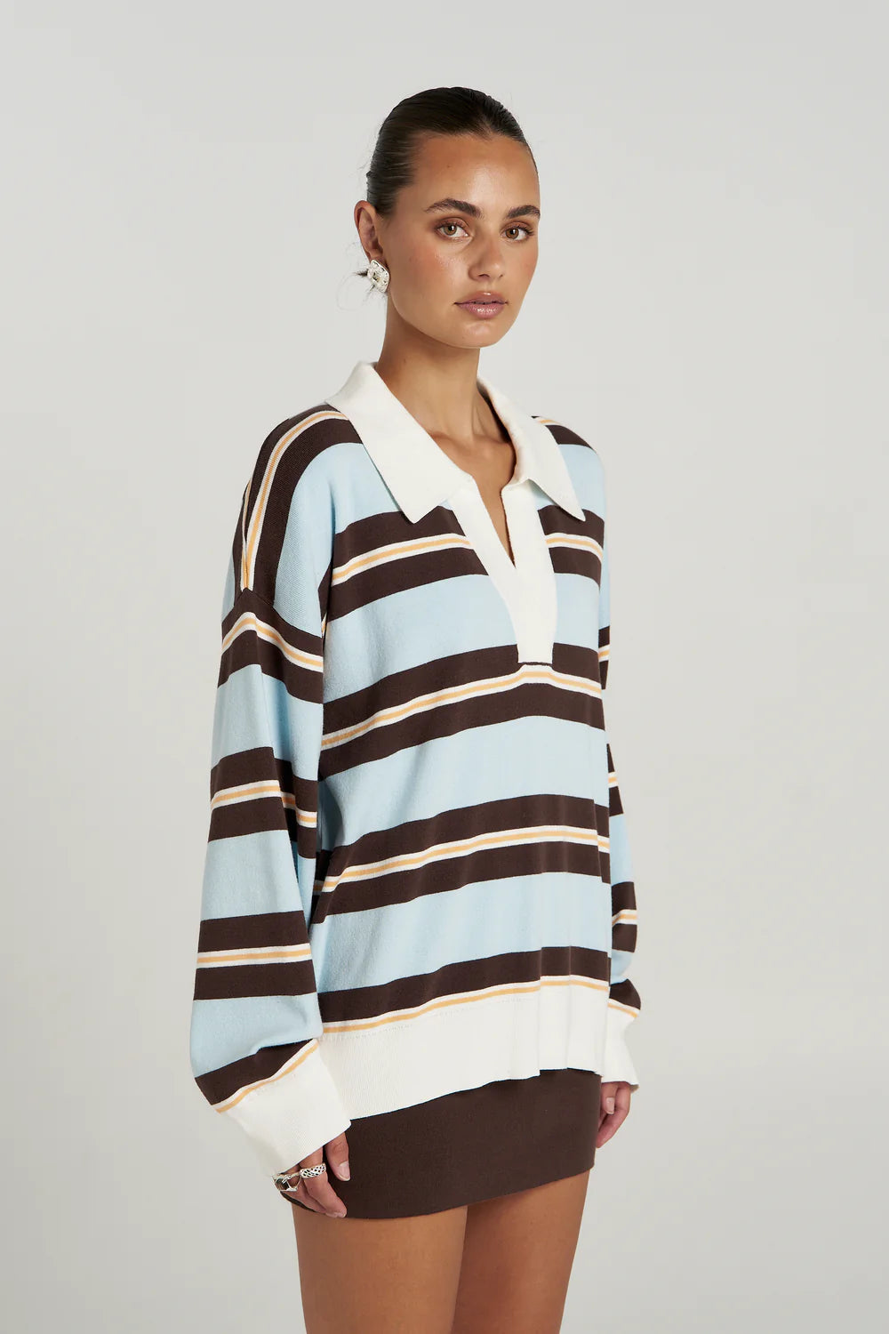 Summi Summi Stripe LS Polo - Aperol Stripe