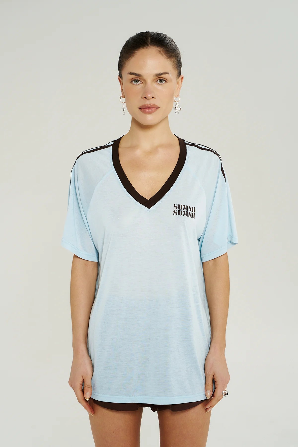 Summi Summi V Neck Jersey Tee - Icel