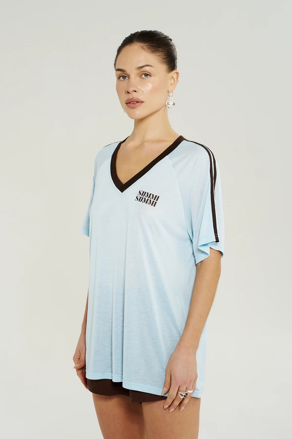 Summi Summi V Neck Jersey Tee - Icel