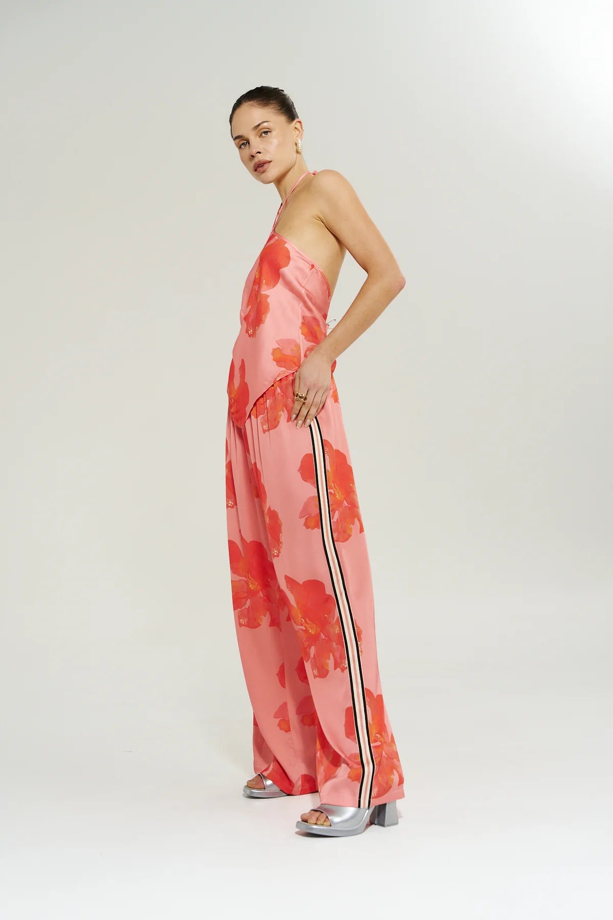 Summi Summi Wide Leg Pant - Peach Petals