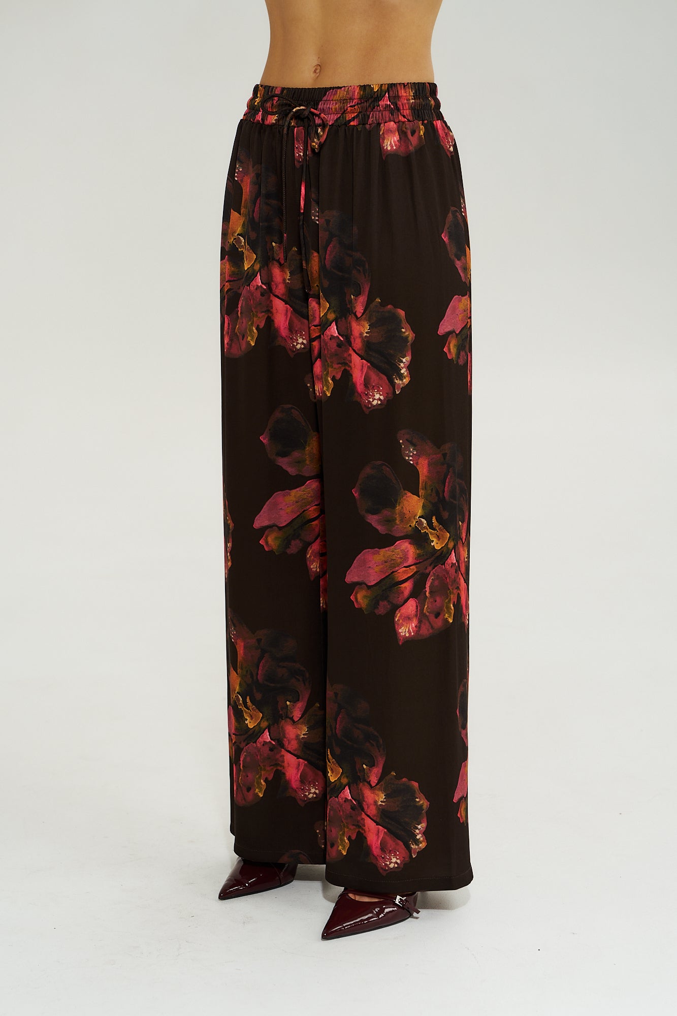 Summi Summi Wide Leg Pant - Chocolat Petals