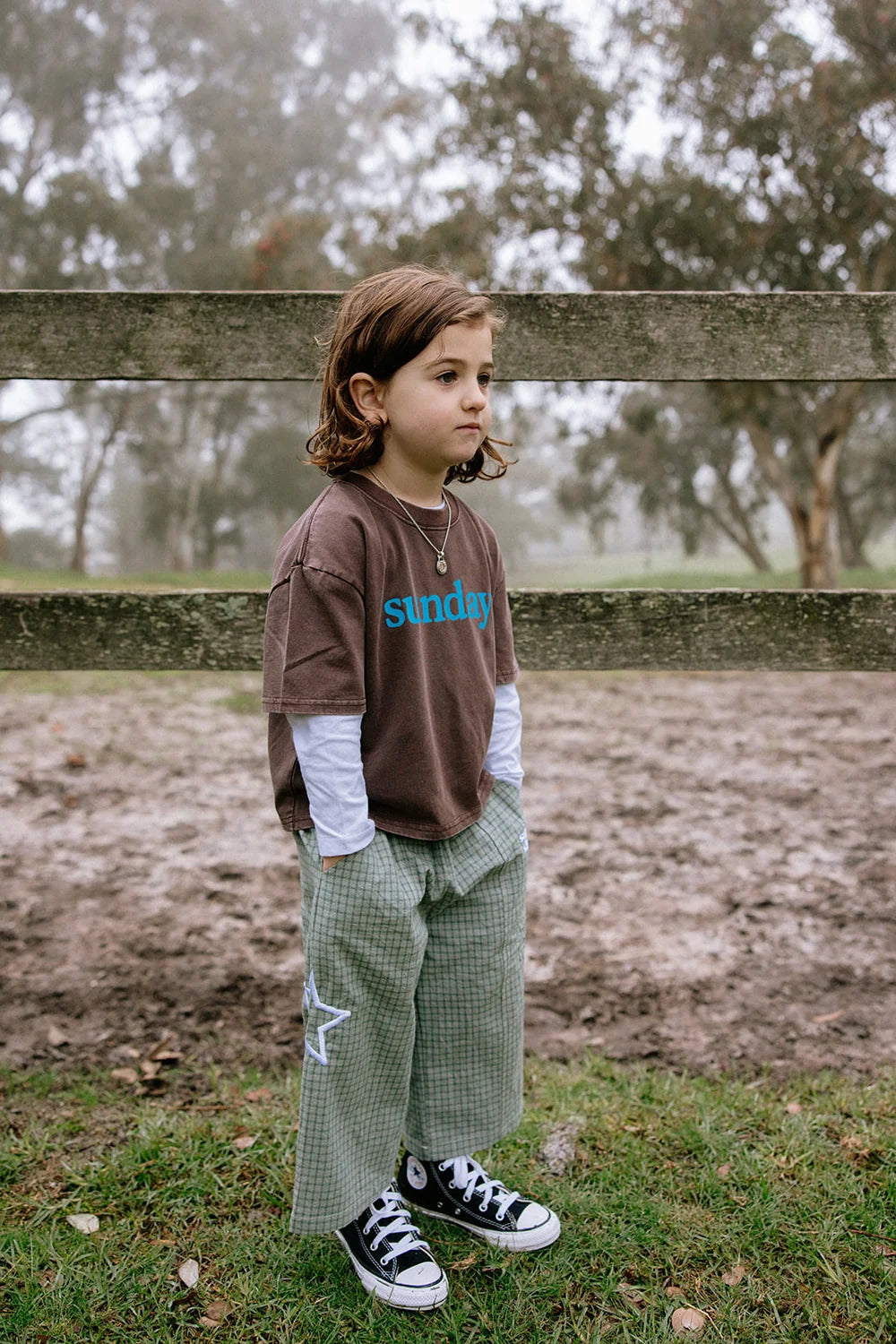 Sunday Siblings Sunday Tee - Brown + Blue 