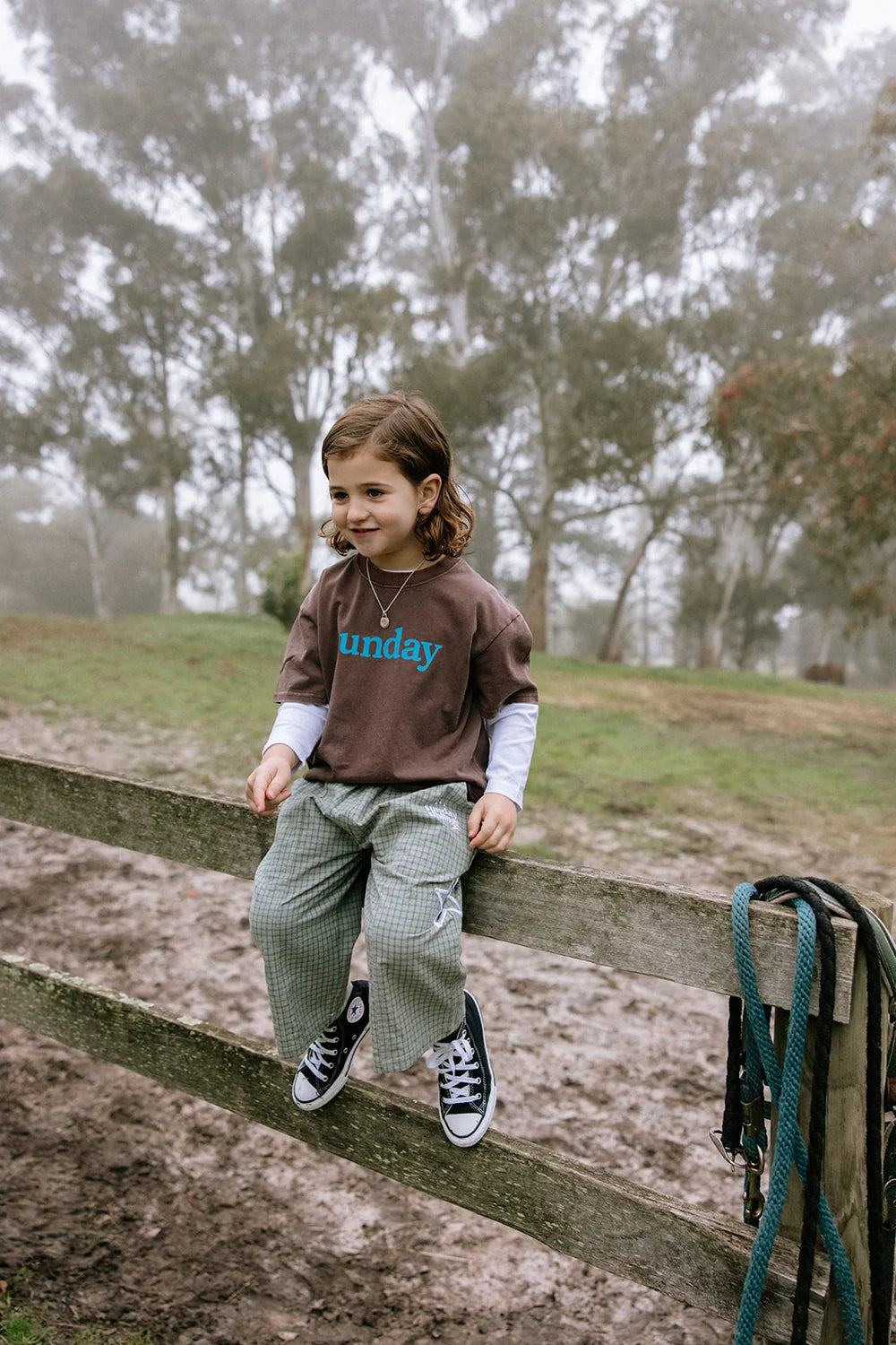 Sunday Siblings Sunday Tee - Brown + Blue 